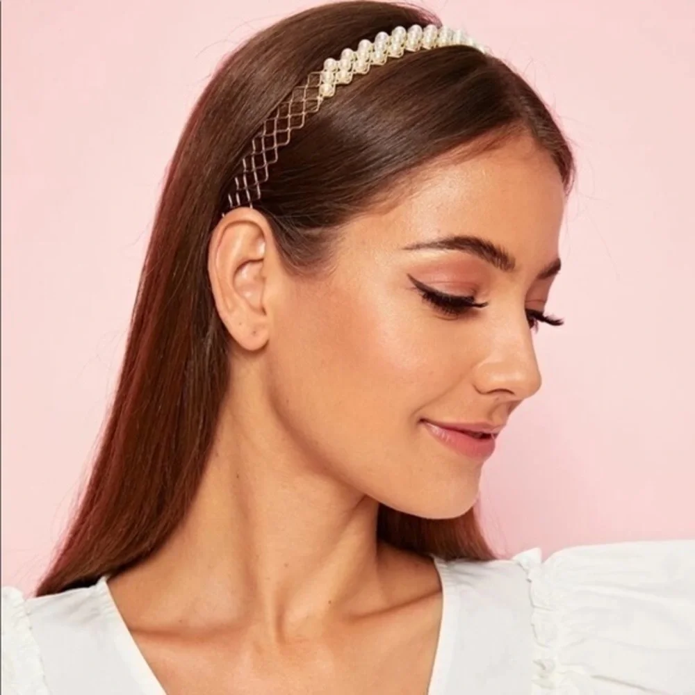💋 Bridal prom pearl headband